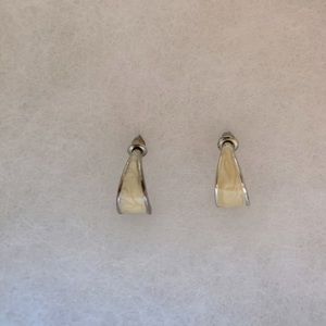 Silver and pearl style studs